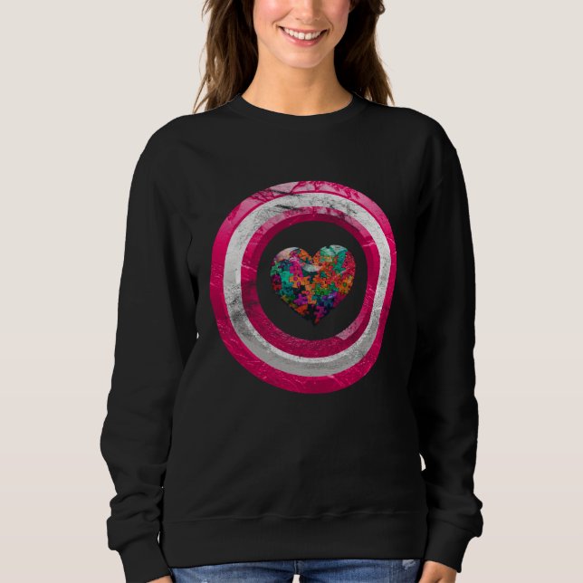 Autism Puzzle Heart for Neurodiversity Autistic T Shirt (Framsida)
