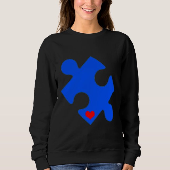 Autism Puzzle Heart T Shirt (Framsida)