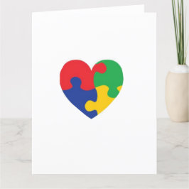 Autism Puzzle Heart Tack Kort