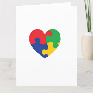 Autism Puzzle Heart Tack Kort