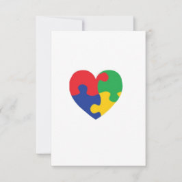 Autism Puzzle Heart Tack Kort