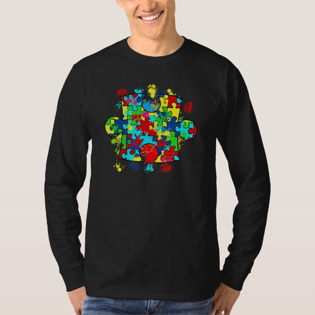 Autism Puzzle Kärlek Autism Awareness Group M T Shirt (Framsida)