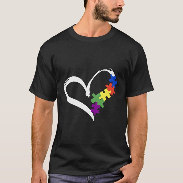 Autism Puzzle Kärlek T Shirt (Framsida)