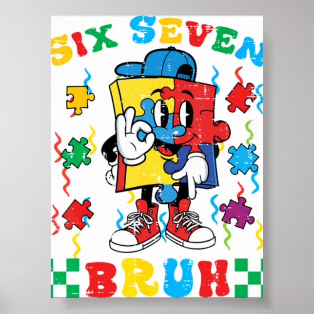 Autism Puzzle Six Seven 67 Bru Poster (Framsidan)