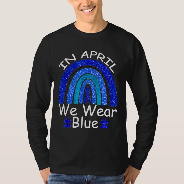 Autism Rainbow Awareness Month Puzzle T Shirt (Framsida)