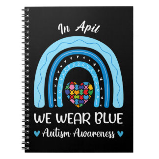 Autism Rainbow i april Bära Blue Autism Awaren Anteckningsbok