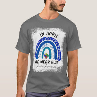 Autism Rainbow i april Bära Blue Autism Awaren T Shirt