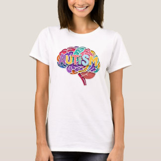 Autism Rainbow Neurodiversity Brain Typography ADH T Shirt