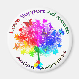 Autism Rainbow Träd Magnet