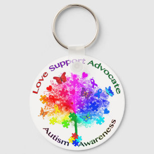 Autism Rainbow Träd Nyckelring