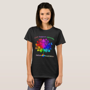 Autism Rainbow Träd T Shirt