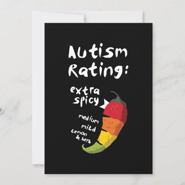 Autism Rating Extra Spicy T-Shirt Spara Datumet (Framsida)