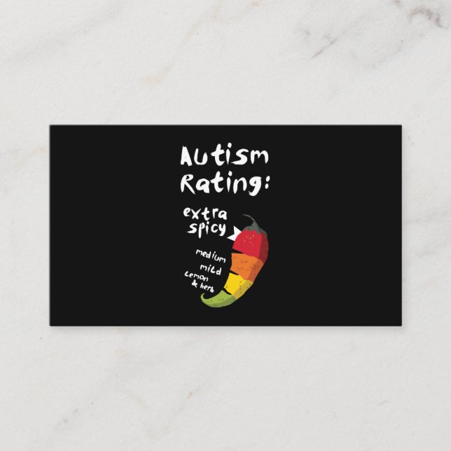 Autism Rating Extra Spicy T-Shirt Visitkort (Framsida)