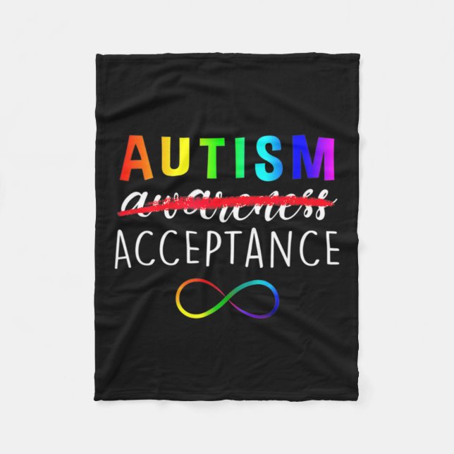 Autism Red i stället Acceptance Not Awareness Fleecefilt (Framsidan)