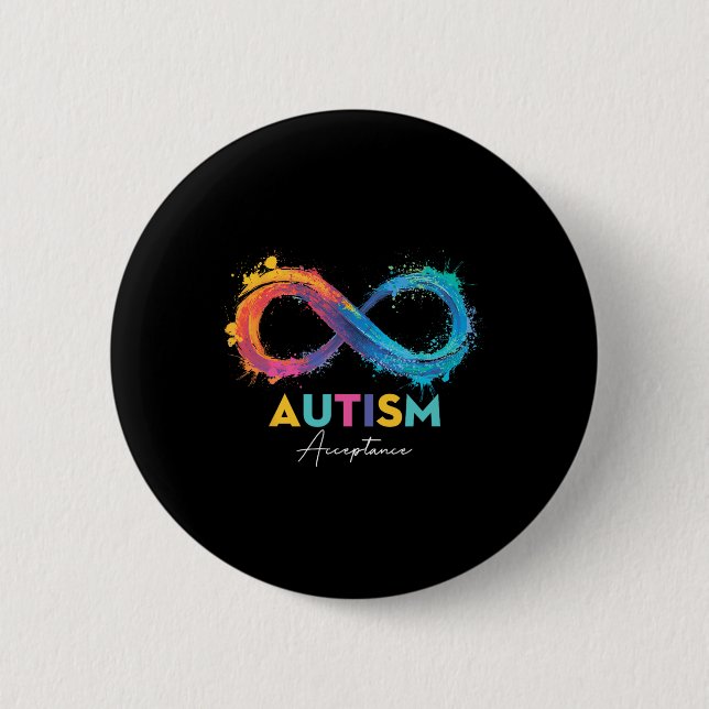 Autism Red i stället Ofinity Symbol Autistic Accep Knapp (Framsida)