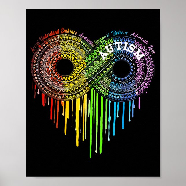 Autism Regnbåge Oändlighetssymbol Asd-medvetenhet  Poster (Framsidan)