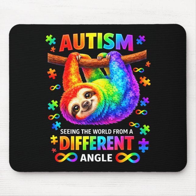 Autism regnbåge sengångare ser världen från en musmatta (Framsidan)