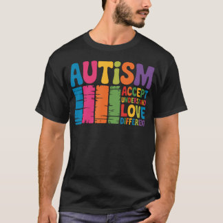 Autism Retro Groovy Acceptance Different T Shirt