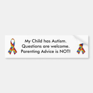 autism_ribbon autism_ribbon, mitt barn har Auti… Bildekal