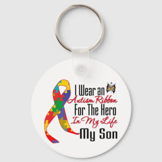 Autism Ribbon Hero i mitt liv Min son Nyckelring