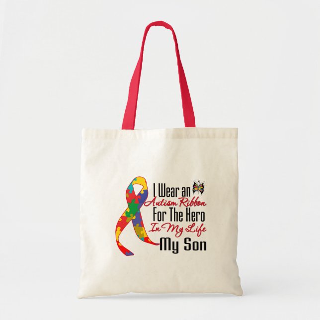 Autism Ribbon Hero i mitt liv Min son Tygkasse (Framsidan)