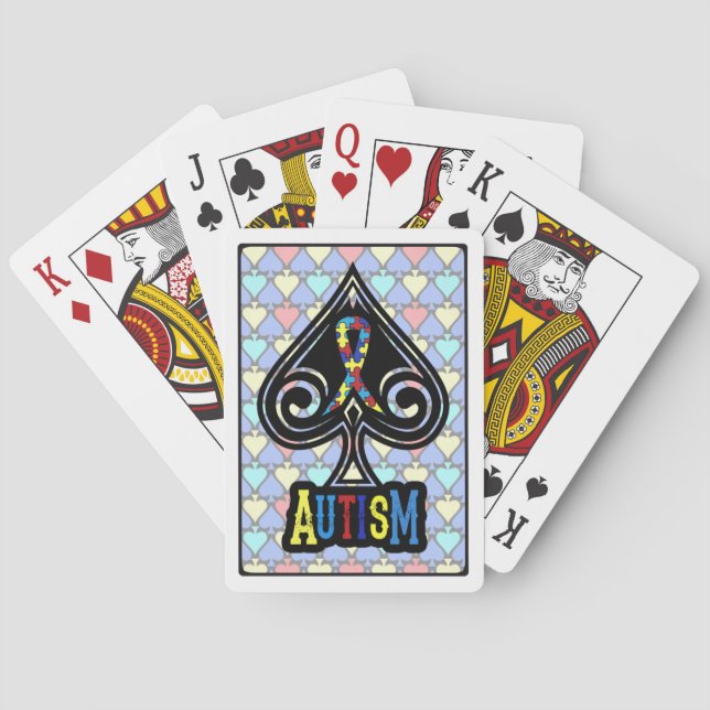 Autism Ribbon - Kort - Spades Edition Spel Kort (Baksidan)