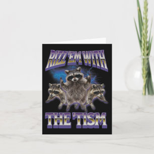 Autism Rizz Em med Tism Raccoon Memeben Kort