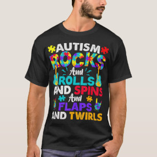 Autism Rock and roll Funny Autism Awareness Mont T Shirt