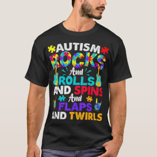 Autism Rock and roll Funny Autism Awareness Mont T Shirt