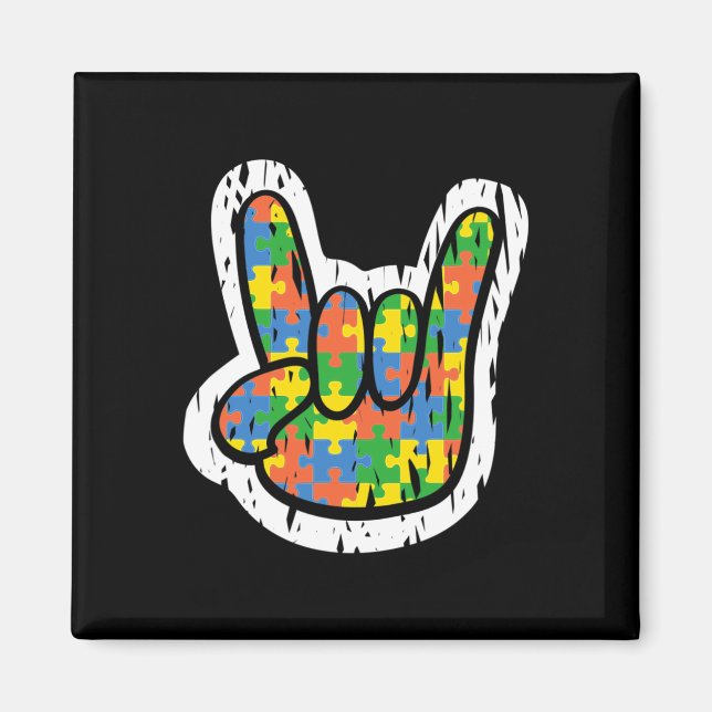 Autism Rocking Hand Disabilities Månad Magnet (Framsidan)