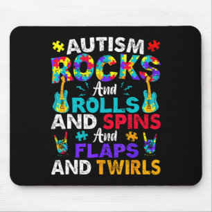 Autism Rocks And Rolls Roligt Autism Medvetenhet M Musmatta