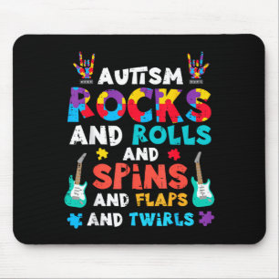 Autism Rocks Rullar Snurrar Flappar Medvetenhet Po Musmatta