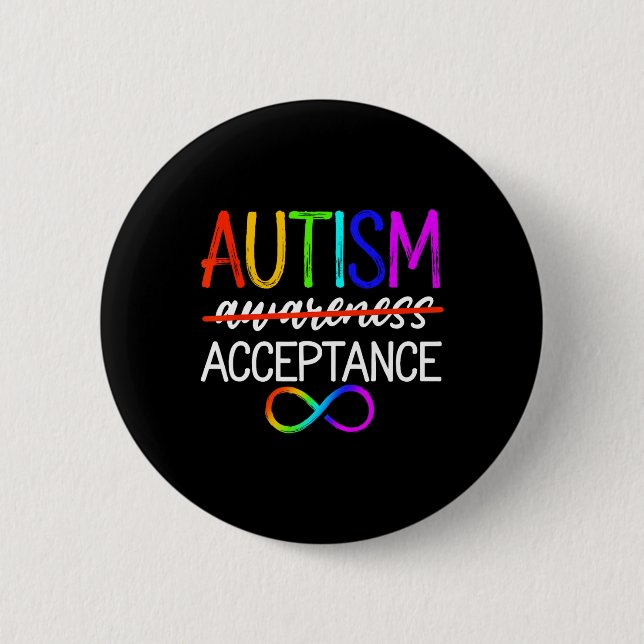 Autism - Röd i stället - Acceptans Not Awareness # Knapp (Framsida)