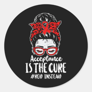 Autism - Röd i stället - Acceptans Not Awareness # Runt Klistermärke