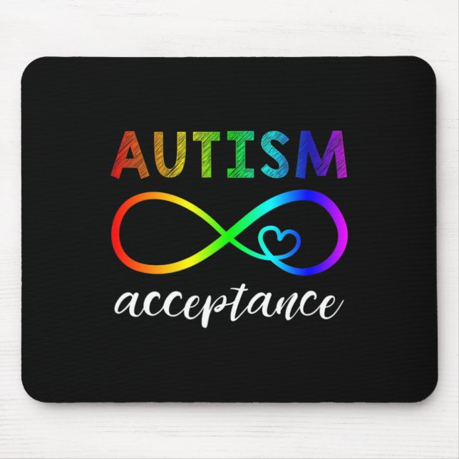 Autism - Röd i stället oändlighet - Acceptans Musmatta (Framsidan)