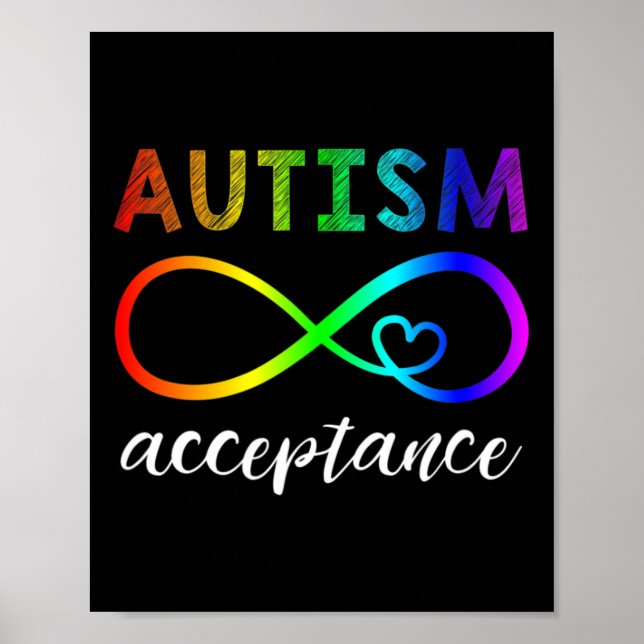 Autism - Röd i stället oändlighet - Acceptans Poster (Framsidan)