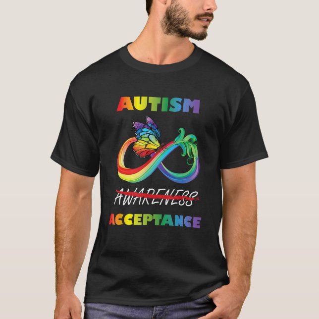 Autism - Röd i stället oändlighet - Acceptanssmör T Shirt (Framsida)