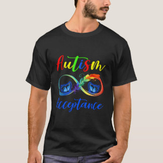 Autism Röd Istället För Oändlighet Acceptans Fjäri T Shirt