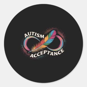 Autism Röd Istället För Oändlighetssymbol Autistis Runt Klistermärke
