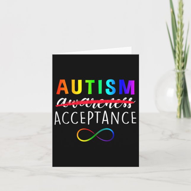 Autism - Röda i stället - Acceptans Not Awareness Kort (Framsida)