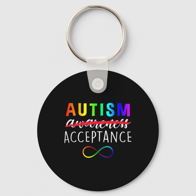 Autism - Röda i stället - Acceptans Not Awareness Nyckelring (Framsida)