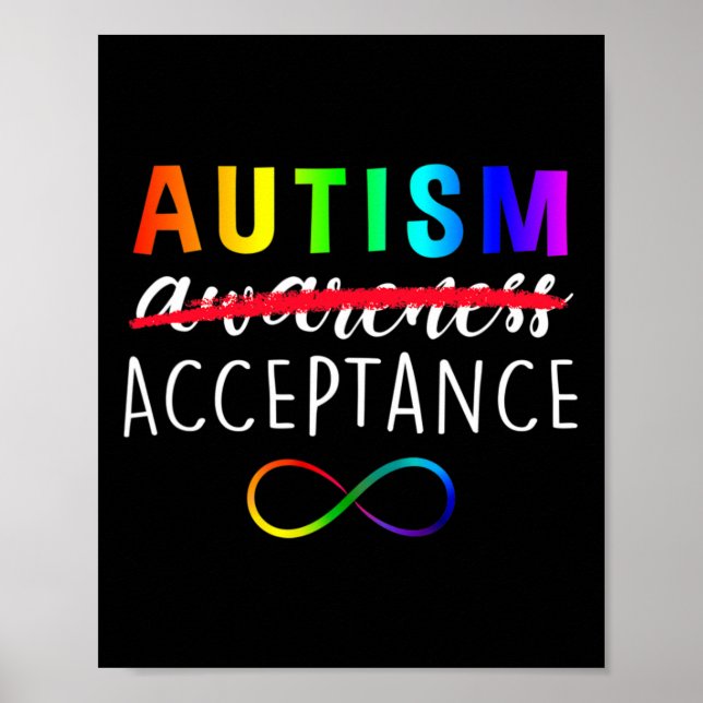 Autism - Röda i stället - Acceptans Not Awareness Poster (Framsidan)