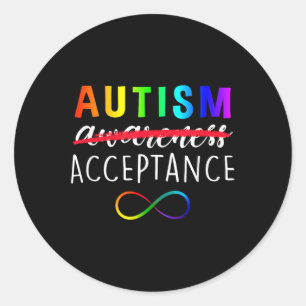 Autism - Röda i stället - Acceptans Not Awareness Runt Klistermärke
