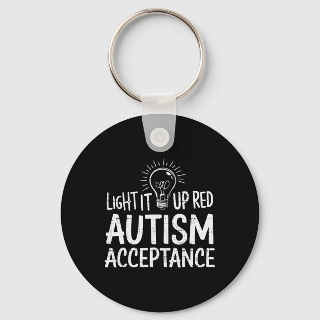 Autism - Rött istället - Acceptans inte medvetenhe Nyckelring (Framsida)