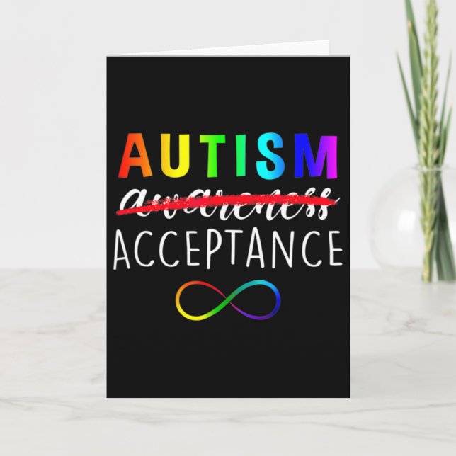 Autism Rött Istället Acceptans Inte Medvetenhet  Kort (Framsida)