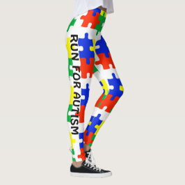 Autism Runing Leggings Puzzle Byxor Warrior Mamma