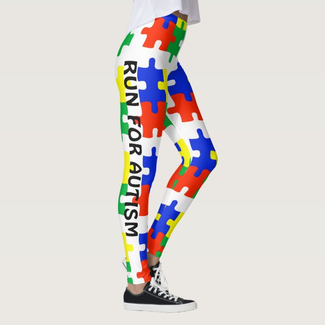 Autism Runing Leggings Puzzle Byxor Warrior Mamma (Höger)