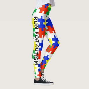 Autism Running Leggings Puzzle Byxor Warrior Mamma