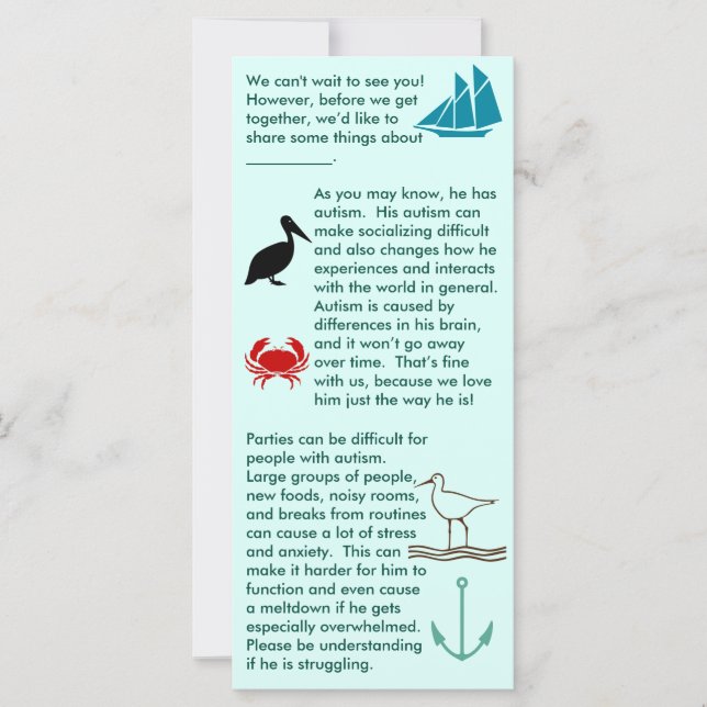 Autism Samla ihop ett stort pojkkort (Framsida)