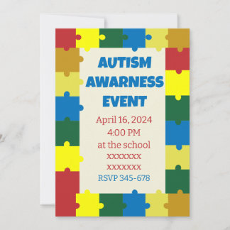 Autism School Awarness Event Inbjudningar